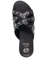 Gc Shoes Women's Stud Detail Slip-On Sandals