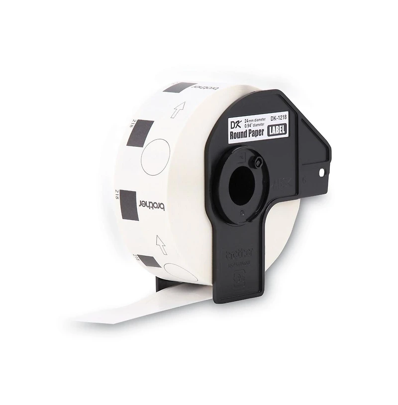 Brother DK1218 0.94 in Dia Die-Cut Round Paper Labels Roll