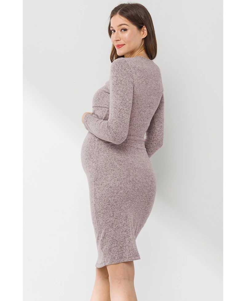 Hello Miz Maternity Long Sleeve Bodycon Nursing Dress