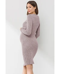 Hello Miz Maternity Long Sleeve Bodycon Nursing Dress