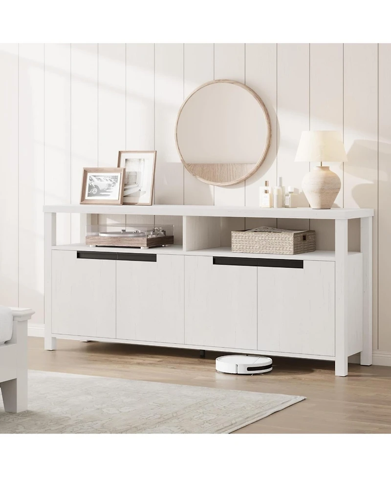 gaomon 63" Tall Entertainment Center with Storage and Open Shelf Farmhouse Tv Stand