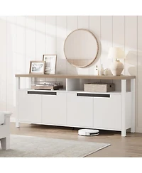 gaomon 63" Tall Entertainment Center with Storage and Open Shelf Farmhouse Tv Stand