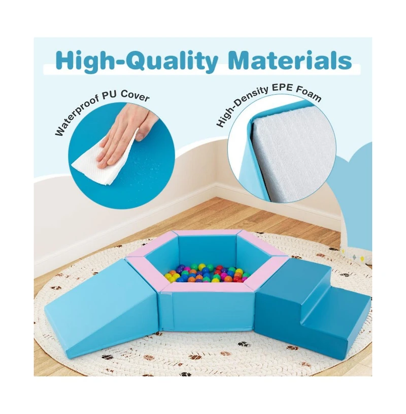 Hongge 3 Piece Baby Foam Climbing Set with 100 Ocean Balls