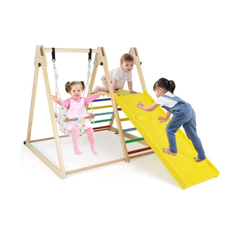 Hongge 4 in 1 Indoor Jungle Gym with Baby Swing and Ramp
