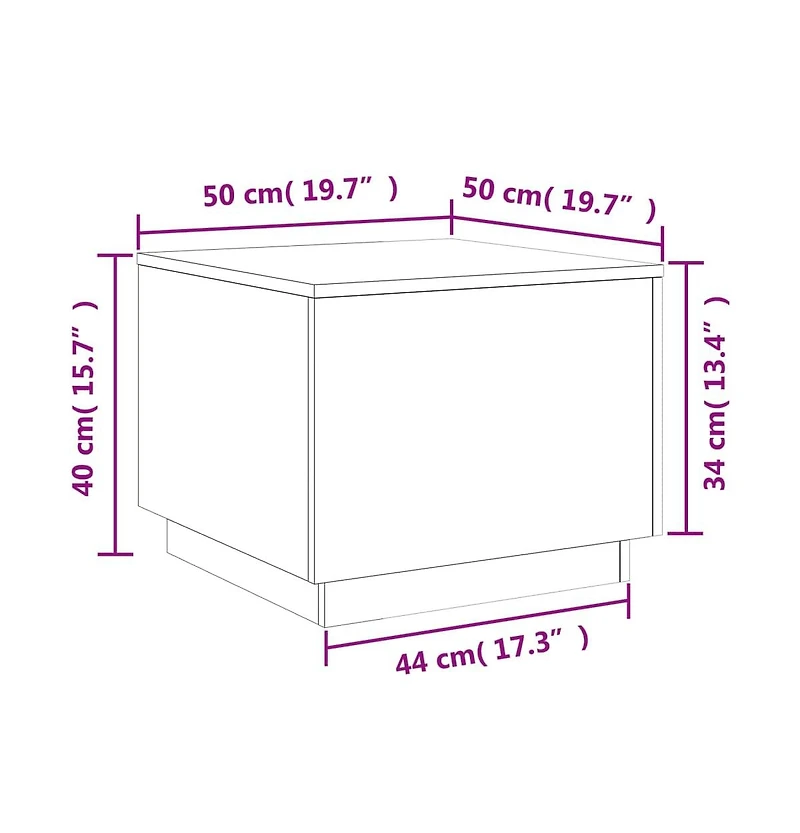 vidaXL Coffee Table Brown Oak Engineered wood 19.7x19.7x15.7 in