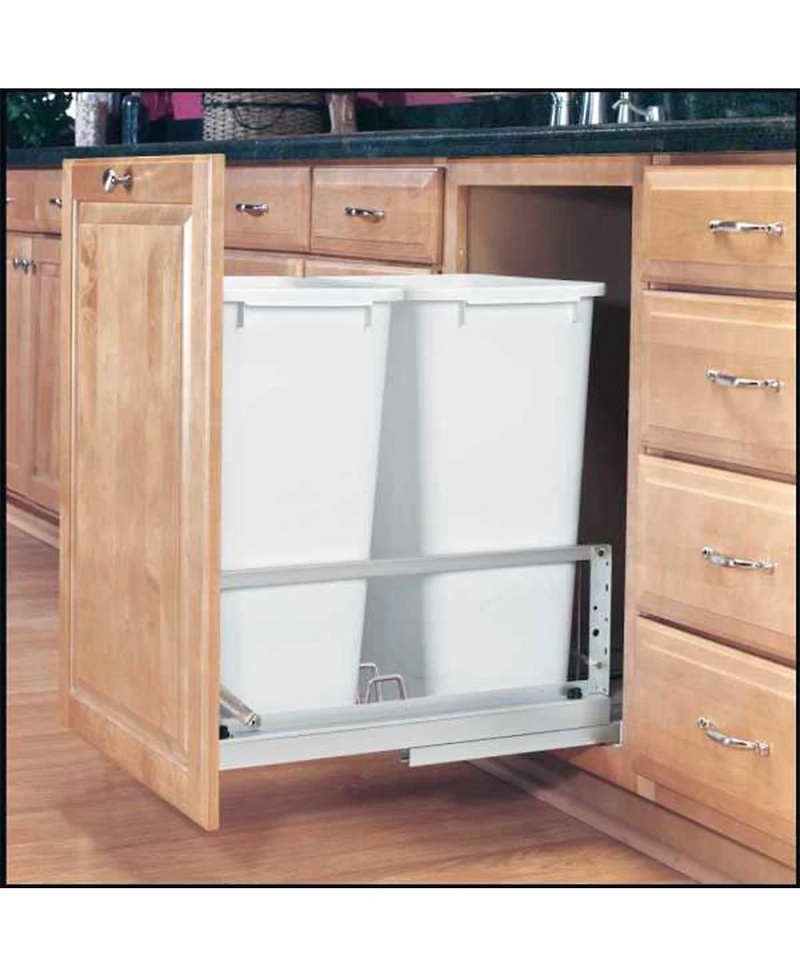 Rev-a-Shelf Double Pullout 50 qt. Kitchen Trash Can w/ Soft-Close, 5349-2150DM-2