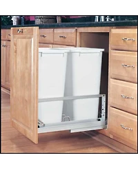 Rev-a-Shelf Double Pullout 50 qt. Kitchen Trash Can w/ Soft-Close, 5349-2150DM-2