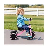 Kids Toddler Tricycle with Adjustable Seat Storage Basket and Safe Steering Design