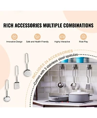 Wooden Corner Play Kitchen with Lights Sounds and Accessories