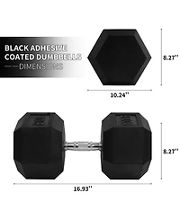 Signature Fitness Hex Single Dumbbell Weight Training Workout Equipment, 100 lb