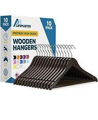 Lifemaster 10-Pack Wooden Hangers