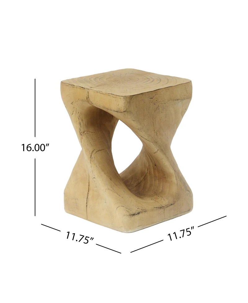 Streamdale Furniture Streamdale Twist Shape Side Table, Wood-like texture