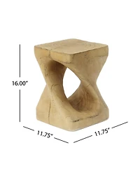 Streamdale Furniture Streamdale Twist Shape Side Table, Wood-like texture