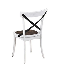 Streamdale Furniture 2 Pieces Set Dining Side Chair Rustic Modern Farmhouse Design Retro Design With Metal X Design