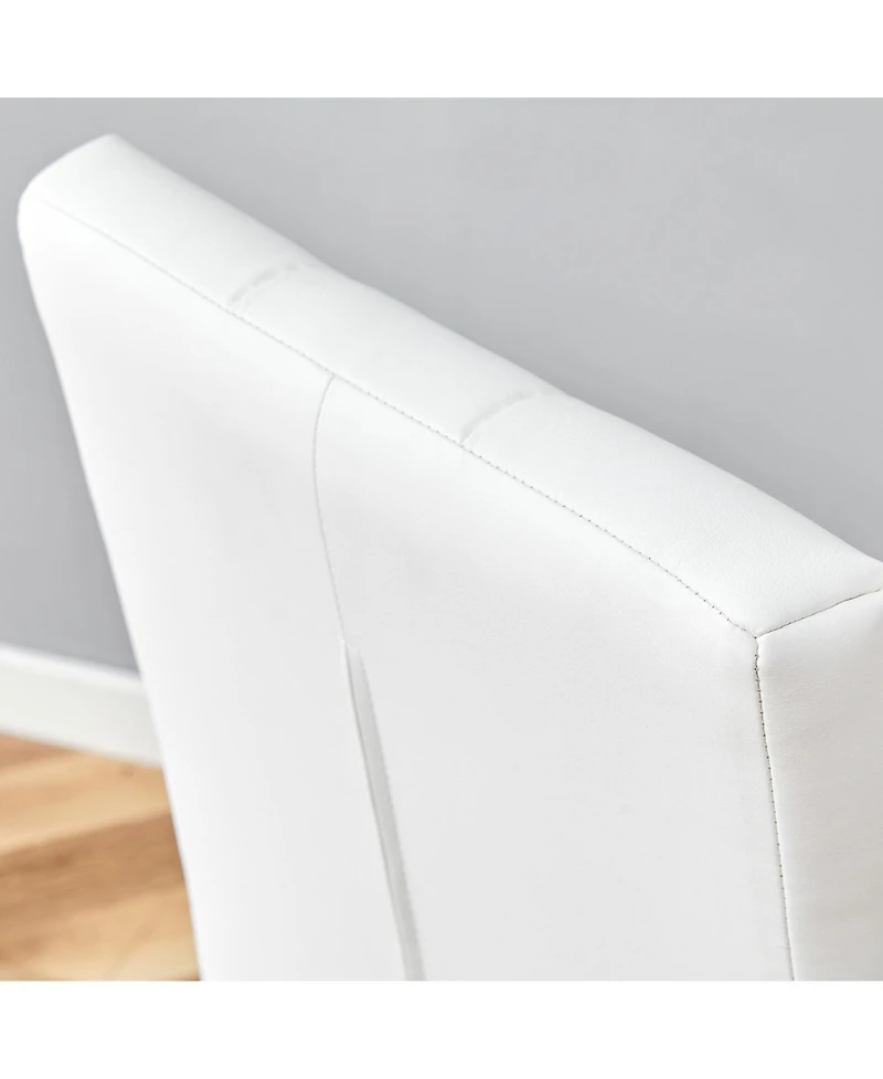 Streamdale Furniture White Armless Dining Chairs (4-Piece Set)