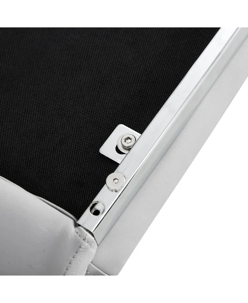 Streamdale Furniture Pu Leather Dining Chairs Chrome Legs