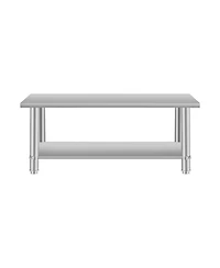 Streamdale Furniture Stainless Steel Kitchen Prep Table w/ Under Shelf