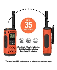 Motofrs Motorola Solutions T605 35 mi. Waterproof Two-Way Radio Green 2-Pack w/ Accessories
