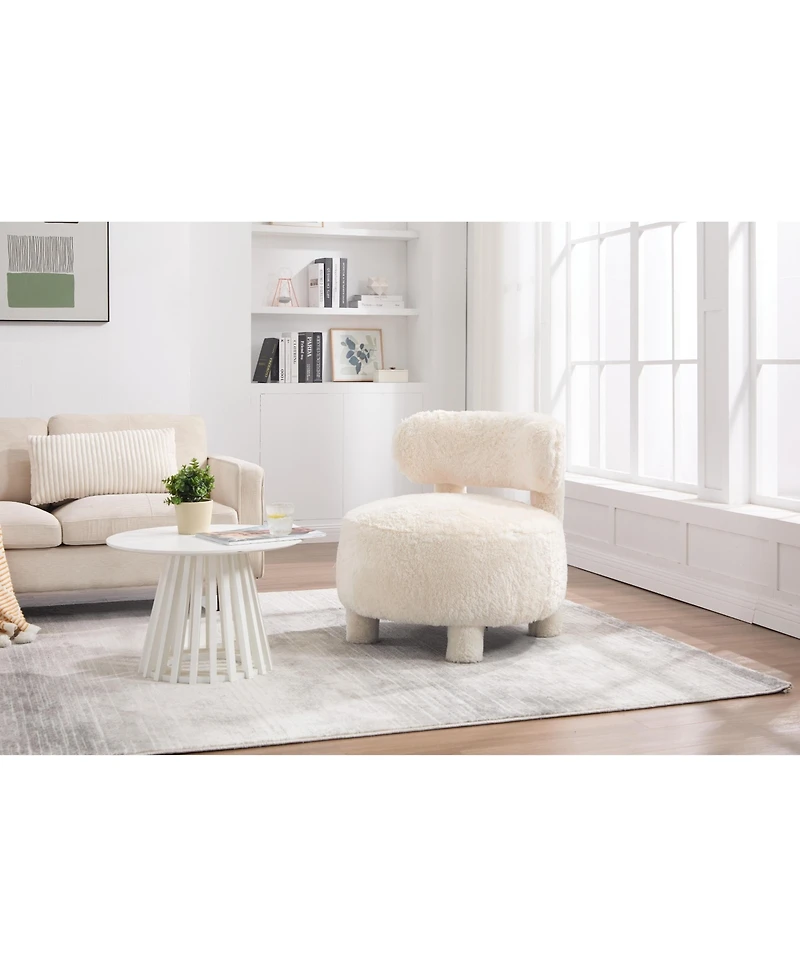 Streamdale Furniture Fur Fabric Accent Chair