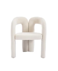 Streamdale Velvet Accent/Dining Chair Set of 2 (Beige Teddy)
