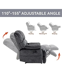 Streamdale Furniture Large Manual Recliner Chair in Fabric for Living Room