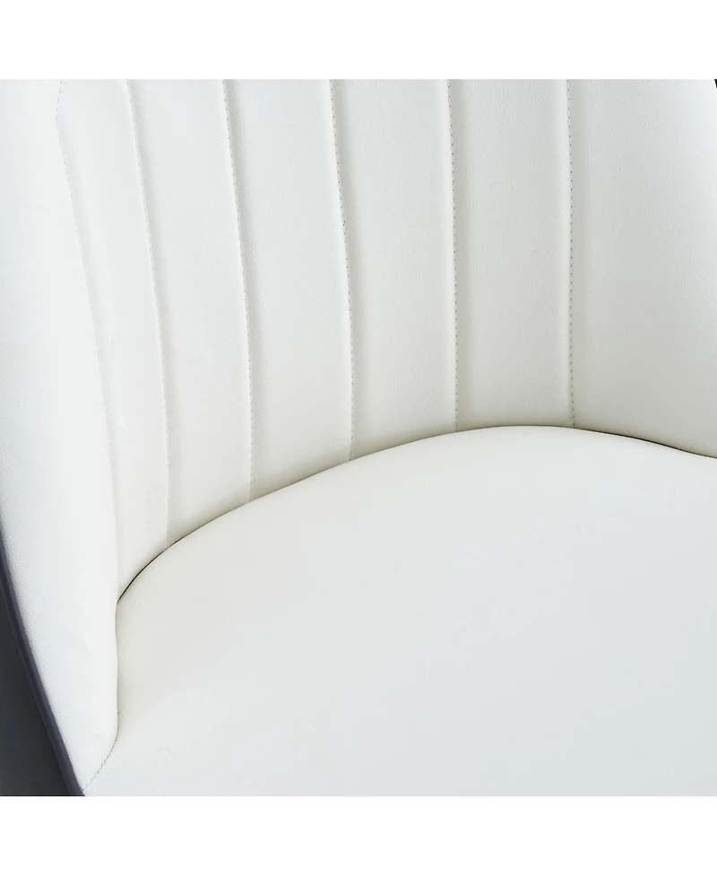 Streamdale Furniture Modern Dual Tone Pu Leather Dining Chairs