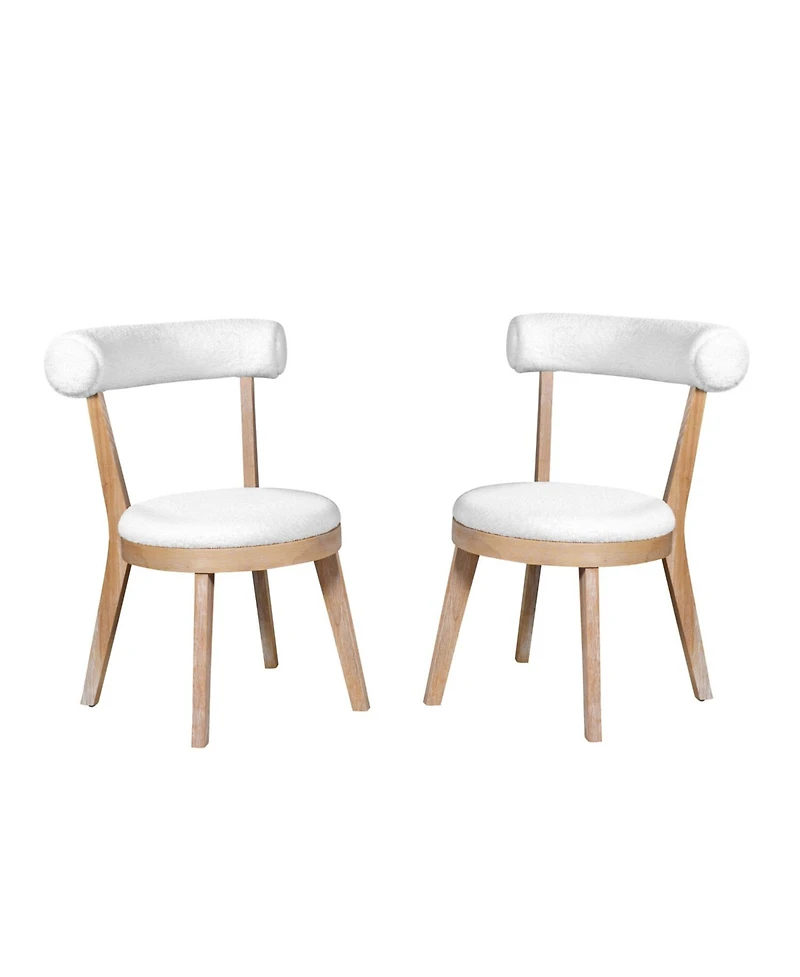Streamdale Furniture Set of 2 Modern Upholstered Dining Chairs, Rubberwood