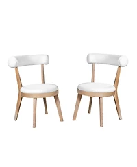 Streamdale Furniture Set of 2 Modern Upholstered Dining Chairs, Rubberwood