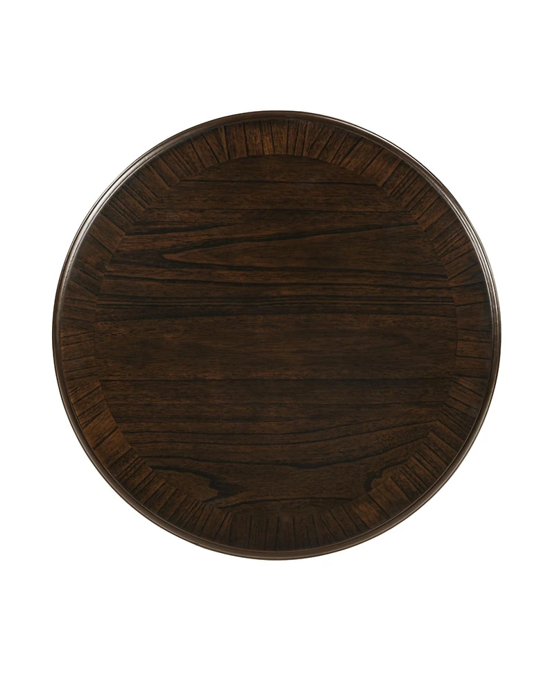 Streamdale Furniture Retro Round Wooden End Table, X-Base, Espresso