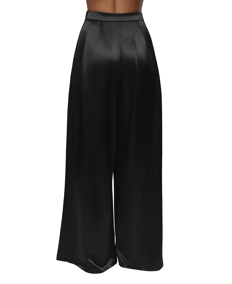 Jluxlabel Women's Satin Bliss Pleated Pant