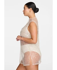 Cuup Women's The Mock Neck Mini Dress- Sequin