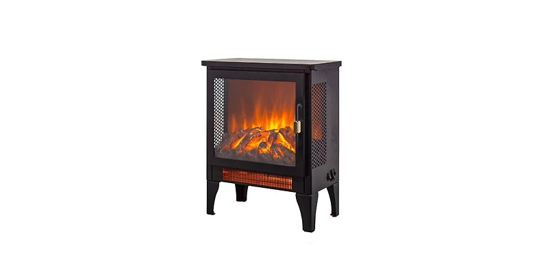 Flynama 17 inch Freestanding Electric Fireplace Stove heater with 3D Flame effect,Black