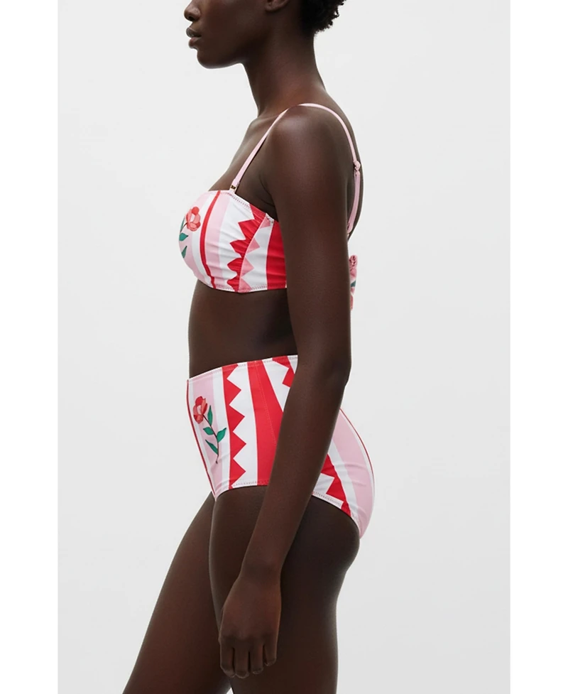 Jessie Zhao New York Women's Jungle Rose Reversible Square Bandeau Top