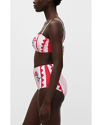 Jessie Zhao New York Women's Jungle Rose Reversible Square Bandeau Top