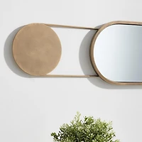 Danya B Antique Brass Oval Wall Mirror - Horizontal or Vertical Wall Mount