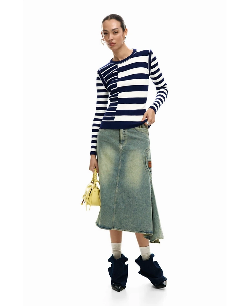 Desigual Women's Ribbed striped sweater