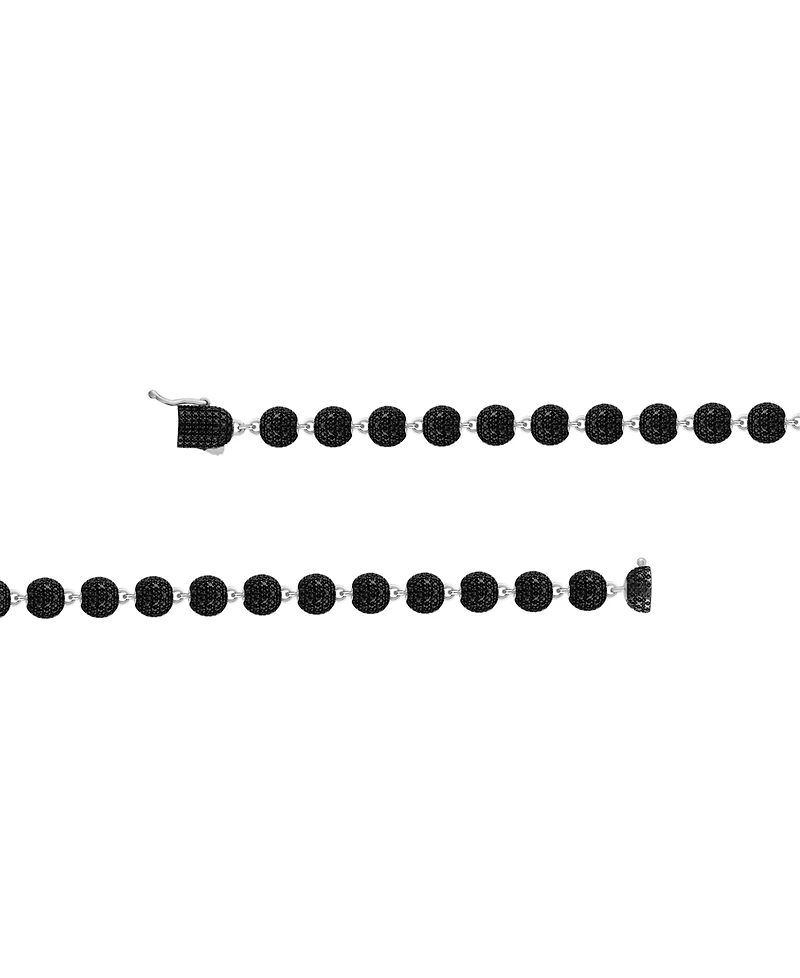 Macy's Men's Black Diamond Necklace (4 ct. t.w.) in Silver