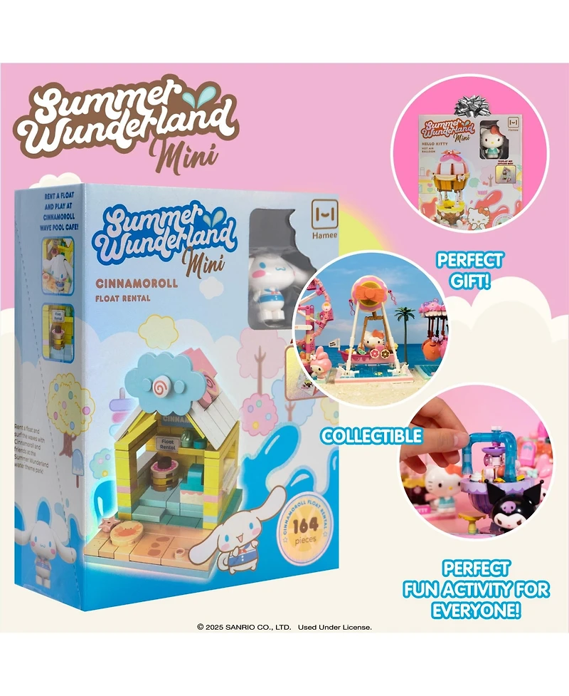 Hamee Sanrio Hello Kitty and Friends Summer Wunderland Mini Cute Water Theme Park Building Block Set Fan Gift, Party Favor, Collectible Toy