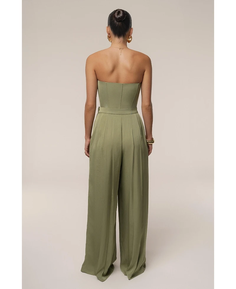 Jluxlabel Women's Clara Wide Leg Pleated Trousers