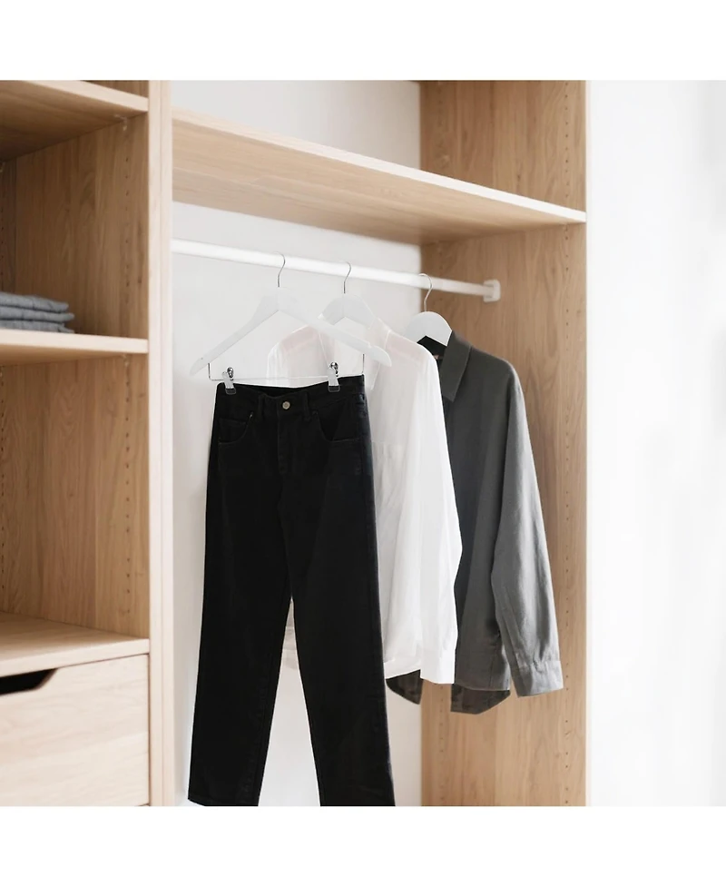 BP4U Premium Wooden Clothes Hangers with Swivel Hook – Solid Wood Skirt/Pant Clips for Suits and Coats