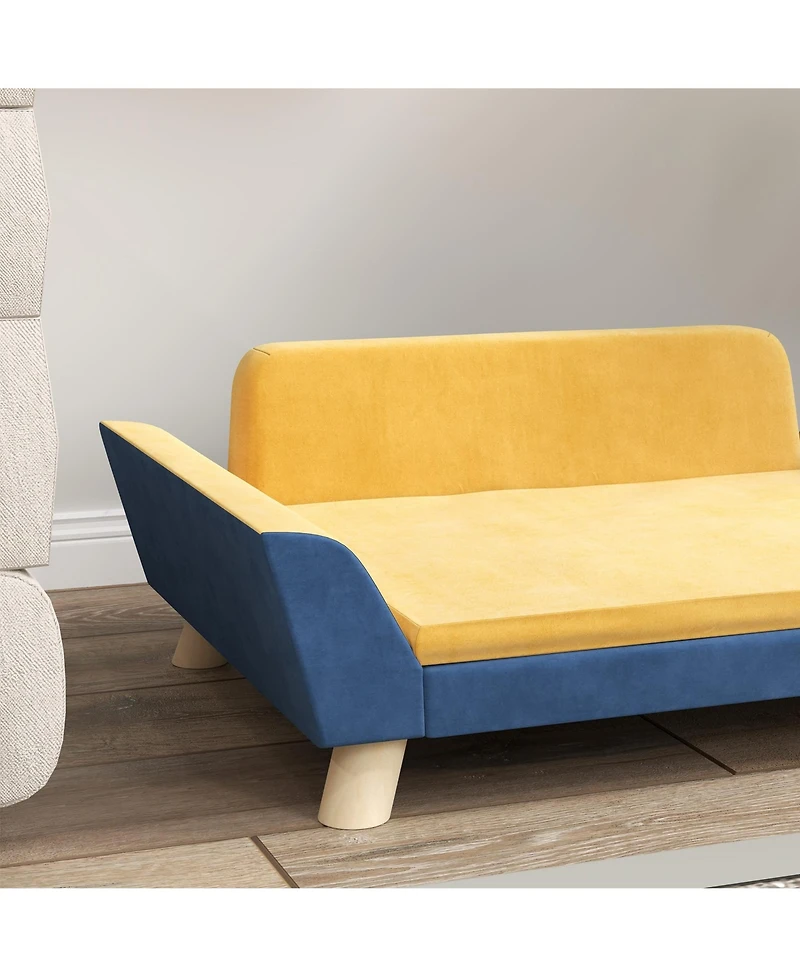 Zeus & Ruta Orange Cat Sofa Bed with Washable Cover