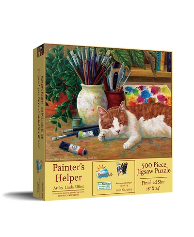 SunsOut Painter's Helper 500 piece Jigsaw Puzzle for Adults