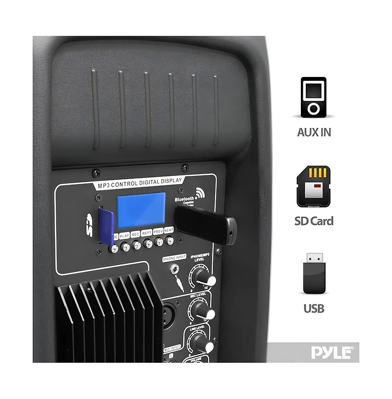 Pyle 12'' Bluetooth Pa Speaker System with Recording, Usb/Sd, and Fm Radio (PPHP1237UB)