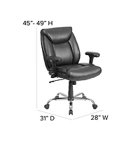 Emma+Oliver 24/7 500 lb. Big & Tall Executive Swivel Ergonomic Office Chair with Loop Arms