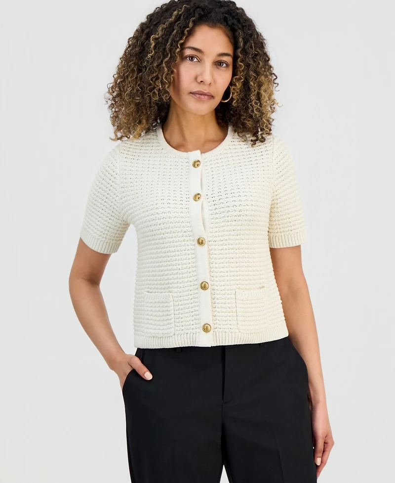 I.n.c. International Concepts Petite Short-Sleeve Cardigan, Macy's Exclusive