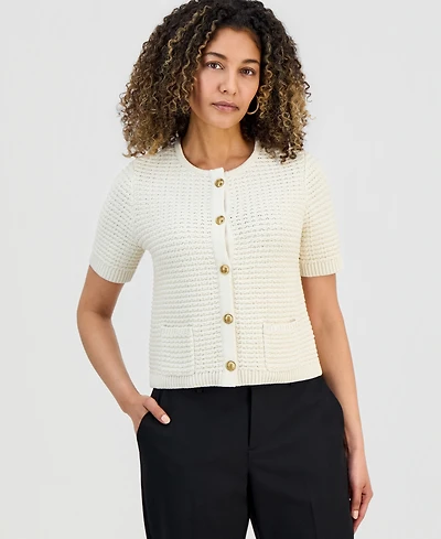 I.n.c. International Concepts Petite Short-Sleeve Cardigan, Macy's Exclusive