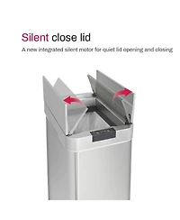 Mega Casa 16 Gallon Stainless Steel Slim Motion Sensor with Butterfly Lid Trash Can