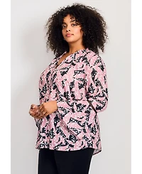 Avenue Women's Button Front Poet Blouse