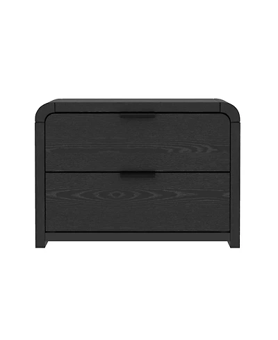 Manhattan Comfort Grace 28" Wood 2-Drawer Nightstand