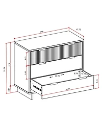 Manhattan Comfort Granville 38" Solid Wood 3-Drawer Dresser